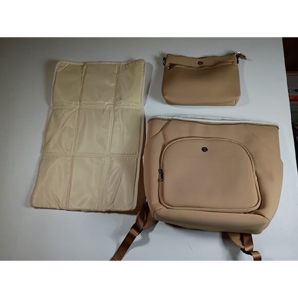 S Luxxe Handbags - S Luxxe Beige Diaper Bag - Back for Mom and Dad!